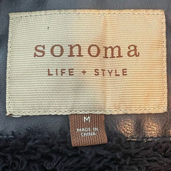 Sonoma Dark Leather Bomber Jacket - Picture 7 of 11